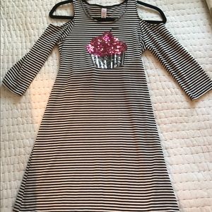 Justice Girl’s Cold Shoulder striped dress